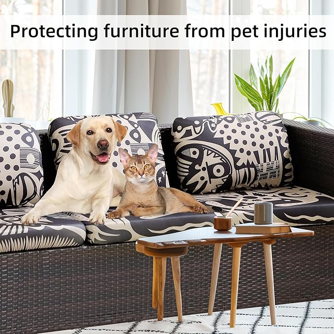 8Pcs Stretch Patio Cushion Covers,for Outdoor Couch Cushion Covers Replacement,Outdoor Sofa Covers Patio Slipcovers Couch Cover,Washable Furniture Cover (Pigeon2, Cover Only)