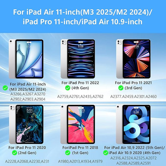 Keyboard Case for iPad Air 11-inch (M3 2025 / M2 2024) & iPad Pro 11 inch(1st/2nd/3rd/4th Generation),Magic-Style Magnetic Keyboard Case,Backlit - Multi-Touch Trackpad Keyboards