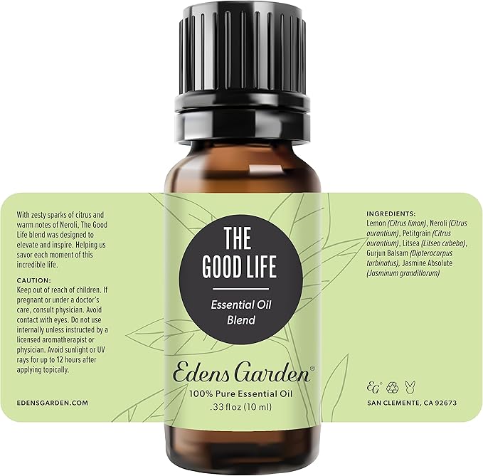 Edens Garden The Good Life Essential Oil Blend- 100% Pure Premium Grade, Undiluted, Natural, Therapeutic, Aromatherapy, The Best for Diffusing, Skin, Candle, Humidifiers 10 ml (.33 fl oz)