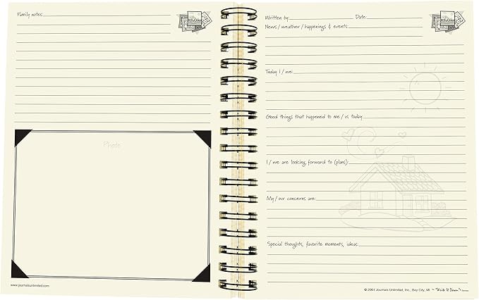 Write it Down series by Journals Unlimited, Guided Journal, Memories, Our Family Journal, Full-size 7.5"x 9", Kraft Hard Cover, Made in USA