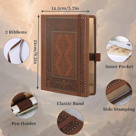 TIEFOSSI Bullet Dot Journals for Women Men, Dot Journals for Writing Women, 160gsm Thick Paper, 190 Numbered Pages, for Planner Organization