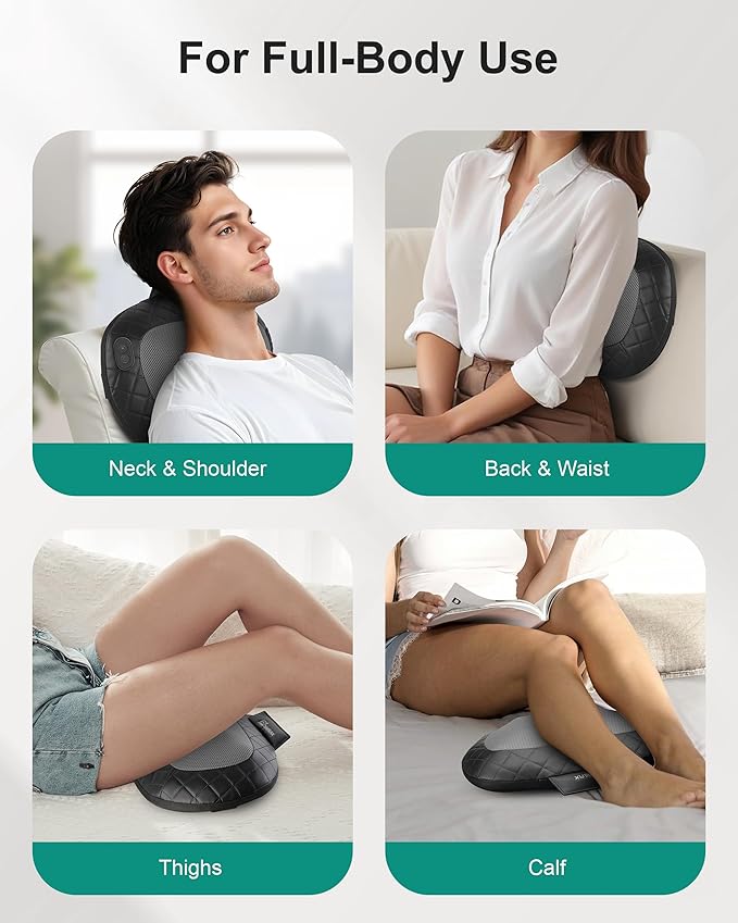 Snailax Shiatsu Back and Neck Massager with Heat, Electric Massager for Shoulder, Neck, Back, Kneading Deep Tissue Massage Pillow, Christmas Gifts