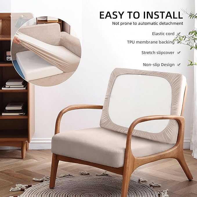 14Pcs Outdoor Cushions Covers Waterproof, Patio Cushion Covers, Stretch Cushion Covers Replacement,Cushion Slipcovers, Furniture Cushion Covers (Beige 2, 14PCS)