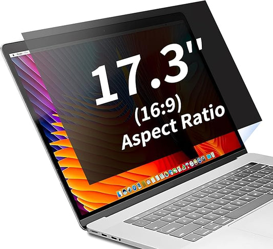 Seorsok 17 Inch 16:9 360°Laptop Privacy Screen Protector,Anti Peeping and Anti Blue Light Laptop Privacy Shield,Anti Glare Screen Protector Reduce Eye Strain & Eye Protection