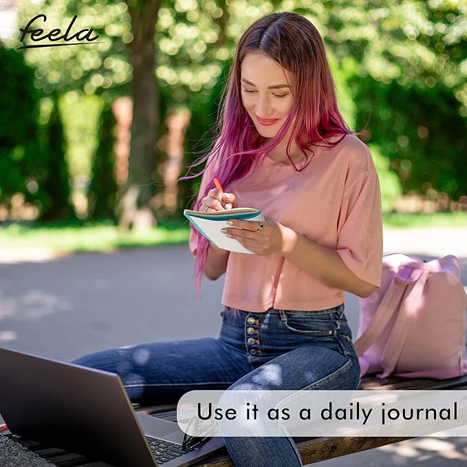 16 Pack Soft Cover Journal Bulk, Feela Lined Notebooks College Ruled for Work for Women Girl Writing, Blank Travel Journal Note Taking Notebook School Business Supplies, 8.2” x 5.5”, A5, Emerald