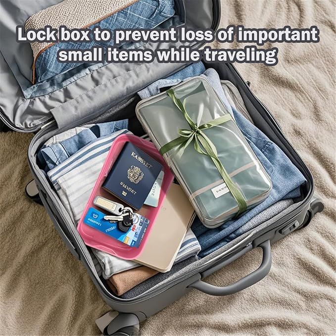 Zmains Small Medicine Box - 2L Small Lock Box With Code, Portable Lockable Storage Boxes for Personal Items, Refrigerator Phone Lock Box Food Locked Box with Locking Lid for Home and Office