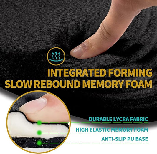 Hokafenle Ergonomic Mouse Pad Wrist Support with Stepped-Wedge Design, Wrist Rest Pain Relief Mousepad Filled with Memory Foam, Carpal Tunnel Mousepad for Wireless Mouse(12x8 inch, Black)