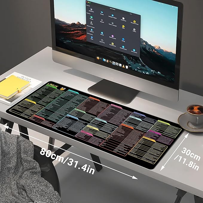 Linux Commands Line Mouse pad - Cheat Sheet Mousepad XL Gaming Desk mat Shortcuts to Kali/Ubuntu/Red Hat/Debian/OpenSUSE/Centos/Arch/Unix/Mint Programmer Employee Appreciation Gifts