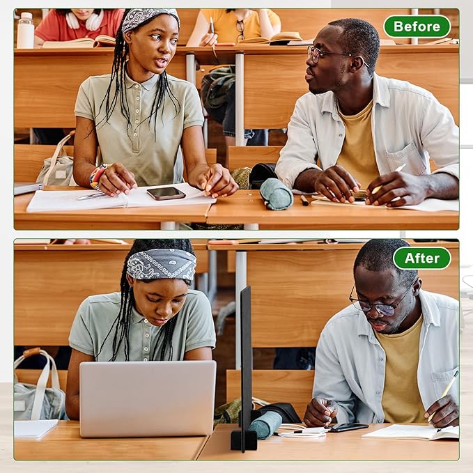 Kisston 6 Pack Acoustic Desk Divider Desk Partition 24 x 24" Stand Up Freestanding Desk Privacy Panel Noise and Visual Distractions Reducing Table Divider for Student Reception Area Office(Dark Gray)