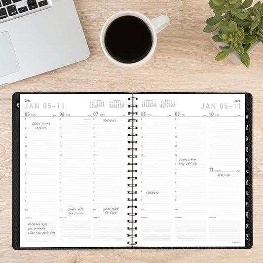 AT-A-GLANCE 2026 Appointment Book Planner, Weekly & Monthly, 8.25" x 11", Large, Half-Hourly, Contemporary, Charcoal (70950X4526)