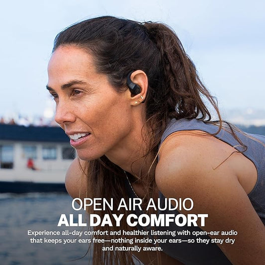 JLab Epic Open Sport Earbuds, Black, Wireless Open-Ear Audio Freedom Effortless Fit, Safe Listening, Bluetooth Multipoint, Customize with The App