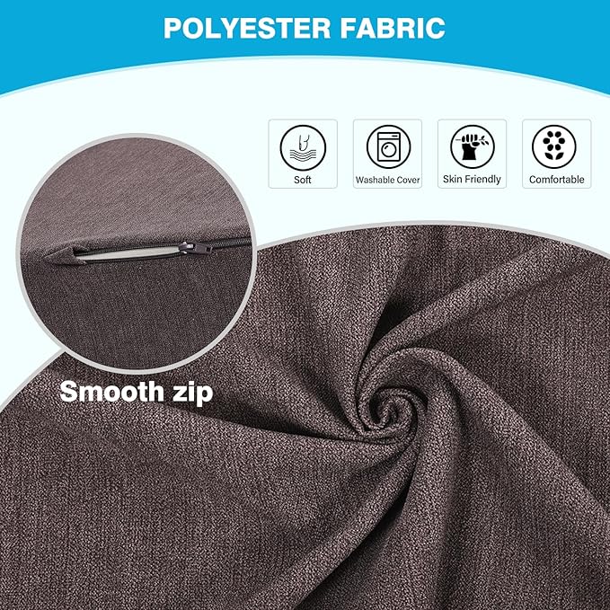 TANYOO Back Support Pillow for Recliner Dual Layer Lumbar Support Pillow with Gel Memory Foam Ergonomic Orthopedic Couch Lumbar Cushions for Elderly Lower Back Pain Relief Washable Cover Brown