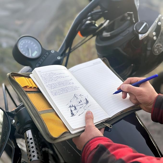 Le Vent A5 Field Notebook Organizer – 3-Layer Waxed Canvas Refillable Travelers Journal, Planner (200 Pages, 5x8) – Fits Moleskine, LEUCHTTURM1917, Hobonichi, Midori & Field Notes – Travel & Office Ready