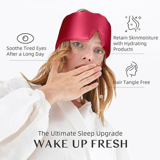 Silk Sleep Mask for Women and Men, Side Sleeper, 22 Momme Pure Mulberry Silk Total Blackout 100% Mulberry Eye Mask with Adjustable Headband Full Size, Eye Masks for Sleeping and Travel