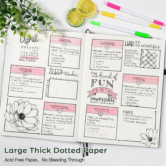 Dotted Journal, Hardcover Notebook 8.5 x 11, Dot Grid Notebook Journal for Women, Men, Large Leather Journals for Writing, Bullet, No Bleed Thick Paper, A4 Notebooks for Work, School, Notes, Green