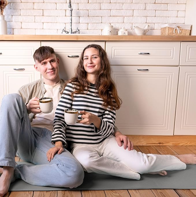 Anti-Fatigue Kitchen Mat – Memory Foam Cushioned Mats for Standing – Zinc Gray, 18×30 in, 0.47 in Thick, Waterproof, Non-Slip – Homergy