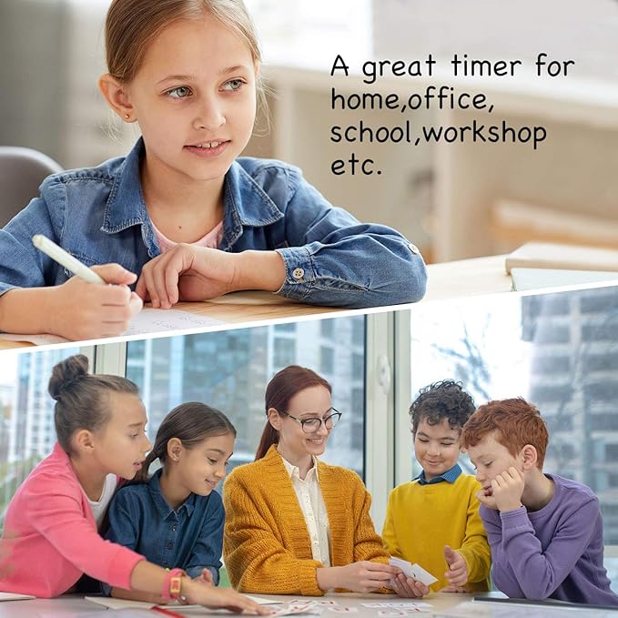 dretec pomodoro Timer, Productivity Timer, for Studying,exam, for Kids, Large Display, Large Button, Pink