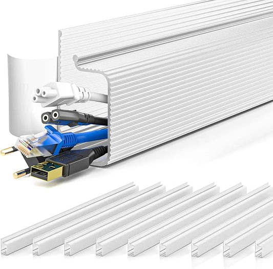 YECAYE 157in Cable Management, Cord Organizer,Easy Install Self-Adhesive Cable Organizer,Cord Management, Desk Wire Holder for Office Organization,Child and Pet Proofing, White