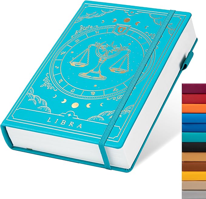 TIEFOSSI Constellations Dotted Journal Notebook-A5 Writing journals with 100gsm 400pages Paper, Hardcover Bullet Organizers Notebook for Women, Men, Teens (Libra)