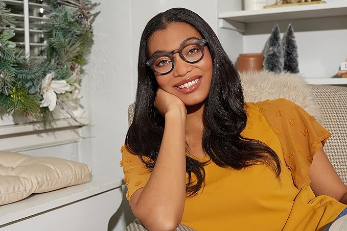 Peepers by PeeperSpecs Oprah's Favorite Women's Round Stardust Blue Light Blocking Reading Glasses