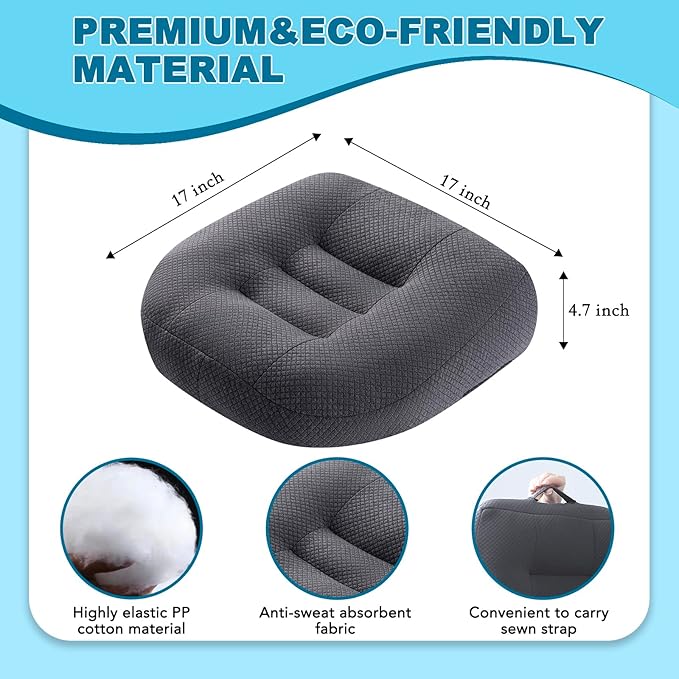 Office Chair Cushions for Back and Butt, Ergonomic Chair/Seat Cushion for Long Sitting, Sitting Pillow for Automobile, Wheelchair, Computer,Office Chair Hip Support Grey