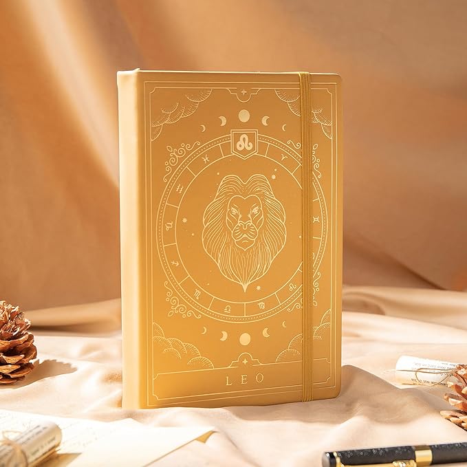 TIEFOSSI Constellations Dotted Journal Notebook-A5 Writing journals with 100gsm 400pages Paper, Hardcover Bullet Organizers Notebook for Women, Men, Teens (Leo)