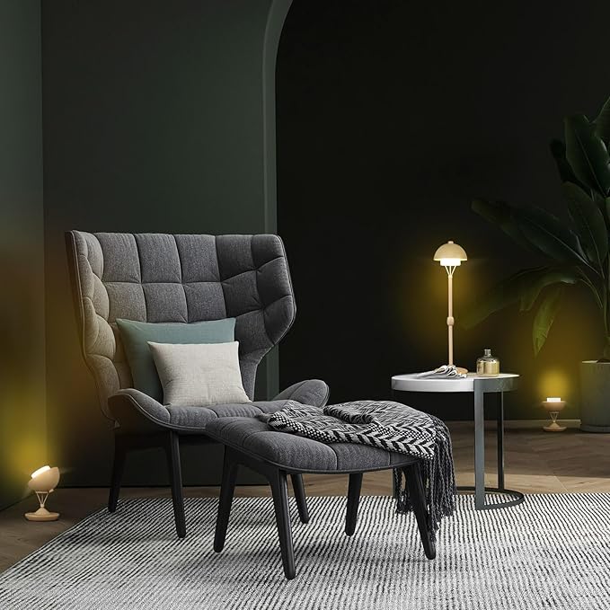 Modern Table Lamp Cordless Portable Desk Lamp, 2700K Stepless Dimming Rechargeable Battery Operated LED Lights for Bedroom, USB-C Charging, Restaurant/Bar/Night Light/Gifts (Sand Gray)