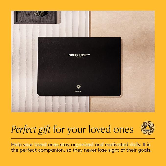 Intelligent Change - Daily Desk Pad, 3-Month Productivity Planner, Tear-Out Deskpad for to-Do List, Productivity Tools for Time Management and Mindfulness, A4 Size, Black