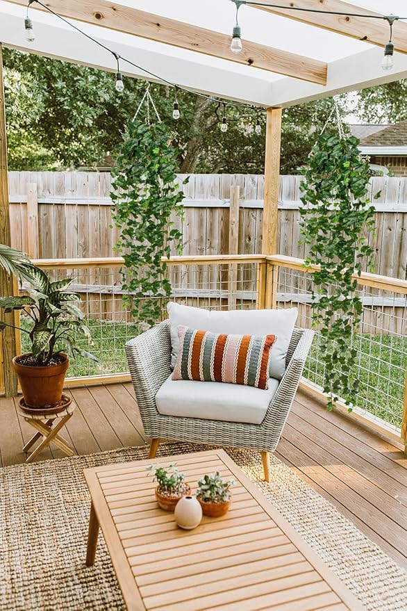 Hollyone Artificial Hanging Plants 6FT Fake Ivy Vine Faux Ivy Leaves Hanging Plant Greenery for Wall House Room Patio Indoor Outdoor Home Shelf Office Wedding Decor