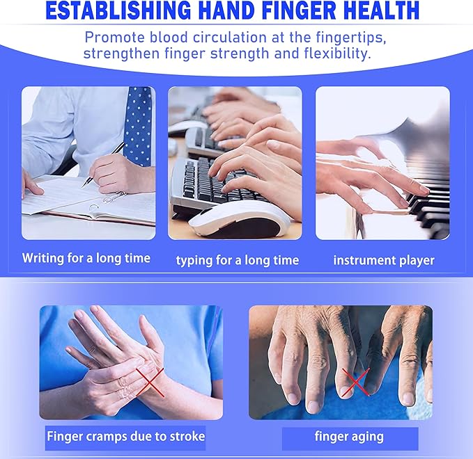 Hand Grip Strengthener Exercise Set, 3pcs Hand Therapy Kit with Squeeze Balls for Hand Therapy, Finger Roller Massage Tool,Finger Resistance Bands,White & Orange, Silicone