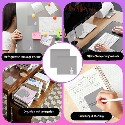 Sticky Notes 3x3 Inches, 2 Pads Cute Colorful Self-Stick Note Pads, Easy to Post for Home, Office and Daily Life Organization Cute Skull Heart