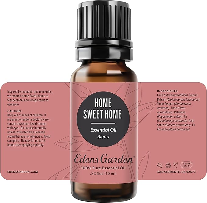 Edens Garden Home Sweet Home Essential Oil Blend- 100% Pure Premium Grade, Undiluted, Natural, Therapeutic, Aromatherapy, The Best for Diffusing, Candle, Laundry, Humidifiers 10 ml (.33 fl oz)