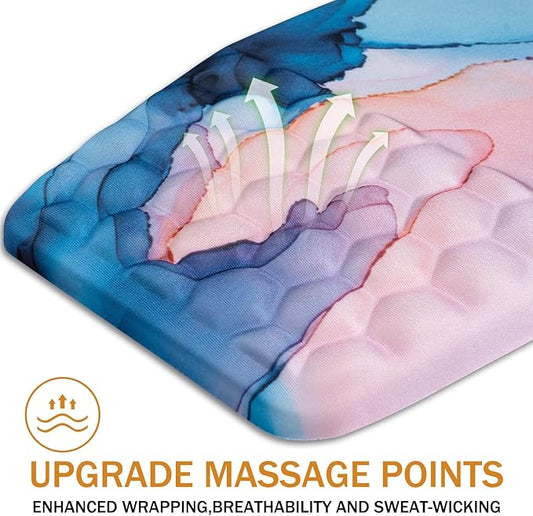 Ergonomic Mouse Pad Wrist Support,Upgrade Mousepad with Massage Design,Non-Slip PU Base Desktop Mouse Pads for Pain Relief, Computer, Office & Home,12 x 8 in(F-Pretty Marble)