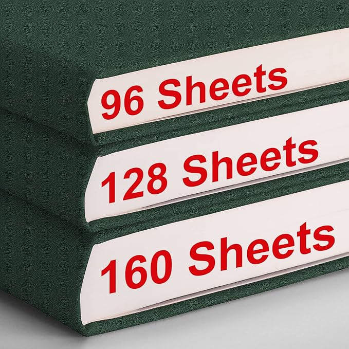 AHGXG Large A4 Notebook College Ruled - 320 Pages Thick Journal for Women and Men, 8.5''×11'', 100gsm Thick Lined Paper, Leather Softcover, for Writing Work School - Green