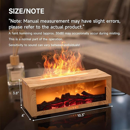 Fireplace Flame Air Diffuser Humidifier,7 Colors Aromatherapy Essential Oil Diffuser,Ultrasonic Aroma Humidifier with Timer for Home,Bedroom,Office,Yoga