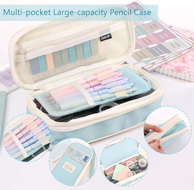 XKDOUS Bible Study Supplies Journaling Kit for Women, Bible Study Kit, Bible Study Tools with Prayer Journal Pencil Case Bible Accessories, Christian Gifts for Women, Blue