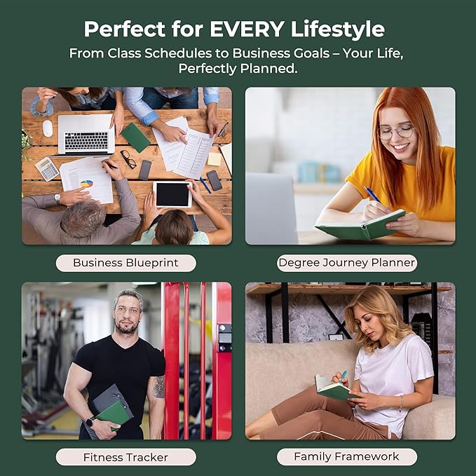 Weekly Monthly 2025-2026 Planner (July 25-Dec 26),6.5"x3.75",18 Months Agenda Plan with Month Tabs & Pocket,Expenses/Note Pages, Academic Calendar with Vegan Leather Cover,Green