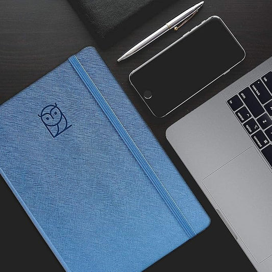 Undated Daily Planner – 3-Month A5 Productivity Organizer with Full Page Per Day, Hourly Schedule, Goal Setting, Habit Tracker, Weekly & Monthly Pages – Hardcover Time Management Notebook (Blue)