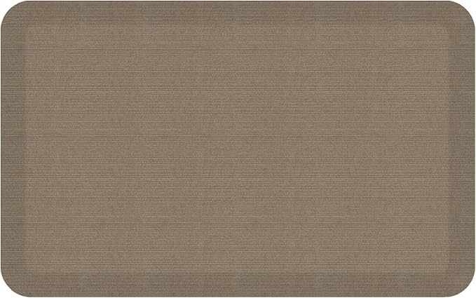 NewLife by GelPro Anti-Fatigue Designer Comfort Kitchen Floor Mat, 20"x32", Grasscloth Pecan Stain Resistant Surface with 3/4” Thick Ergo-Foam Core for Health and Wellness