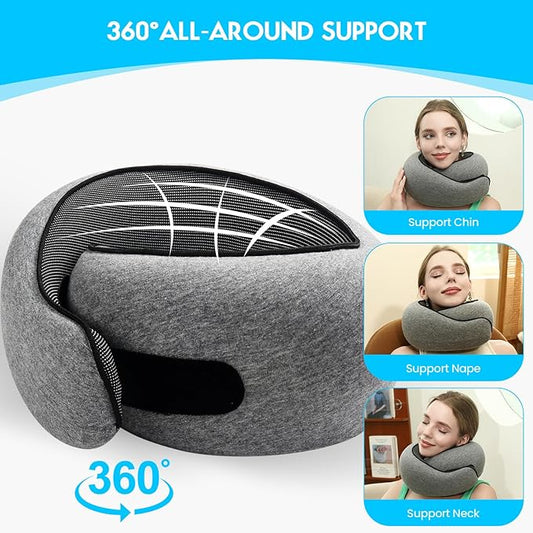 2024 New Memory Foam Travel Pillow for Airplanes,Neck Pillow for Traveling,Neck Plus Travel Pillow,Neck Plus Travel Neck Pillow