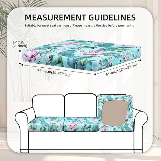 8Pcs Stretch Patio Cushion Covers,Outdoor Couch Covers Replacement,Outdoor Couch & Sofa Slipcovers,for Patio Furniture Cushion Covers,Washable Reusable Furniture Protector (Hummingbird,Cover Only)