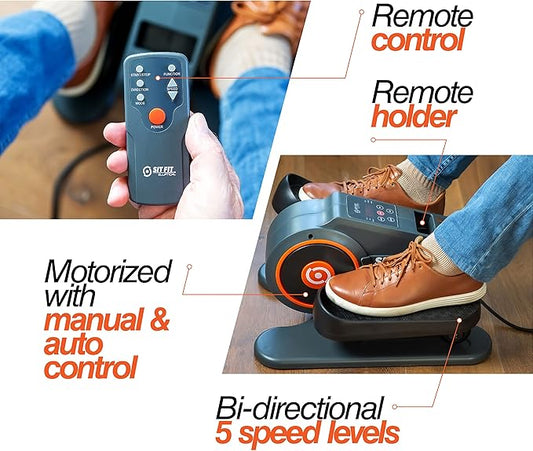 SITFIT, Sit Down and Cycle! Powered Foot Pedal Exerciser for Seniors, Under Desk Elliptical Exercise Bike, Leg Exerciser While Sitting. Peddler Exerciser Mini Bike, Portable Rehabilitation Equipment.
