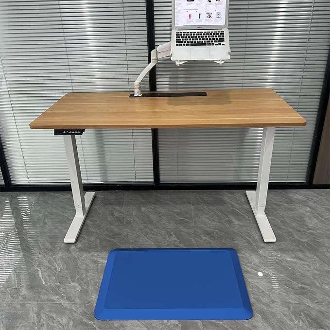 1" Extra Thick Anti Fatigue Floor Mat 40" L x 20" W,Kitchen Mat, Standing Desk Mat,140D Advanced PU Foam Ergonomic Comfort at Home, Office, Garage, Sink (Blue)