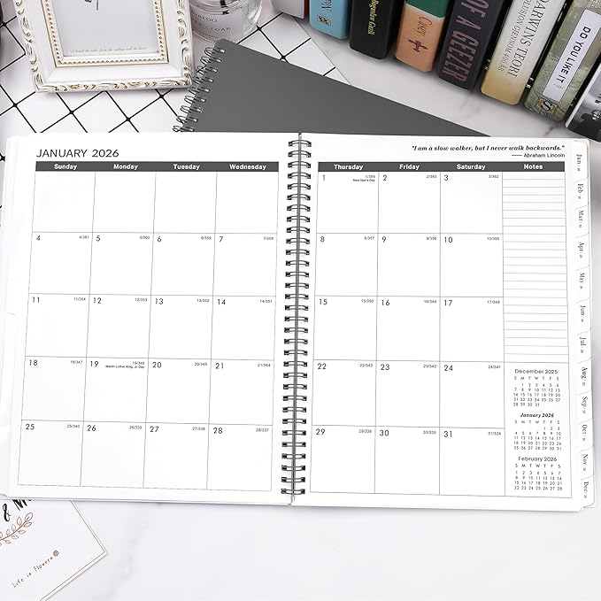 2026-2028 Monthly Planner/Calendar - January 2026 - December 2028, 3 Year Months Planner 2026-2028, 9'' x 11'', 36 Monthly Tabs, 2-Side Pocket, Gray