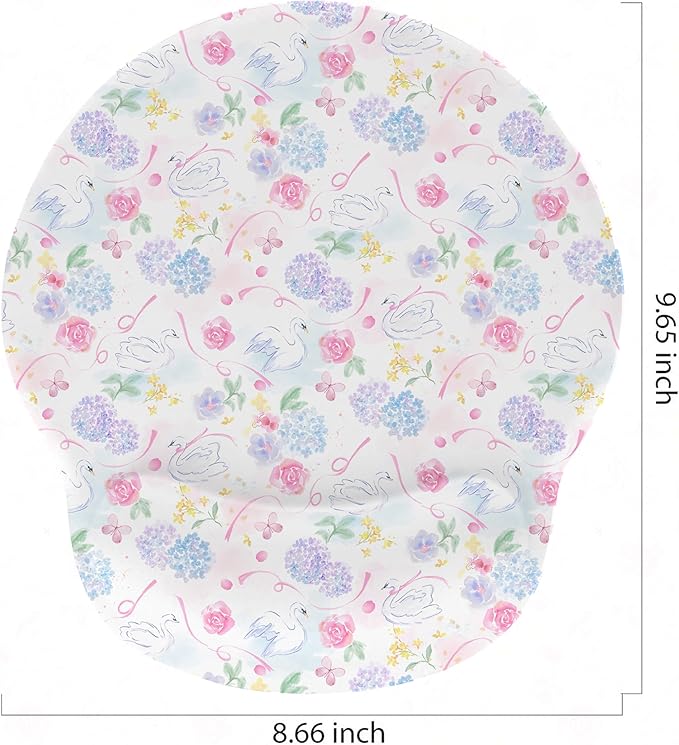 RICHEN Ergonomic Mouse Pad with Wrist Support,Non-Slip Rubber Base for Computer Laptop & Mac,Lightweight Rest for Home,Office & Travel (Hydrangea Swan)
