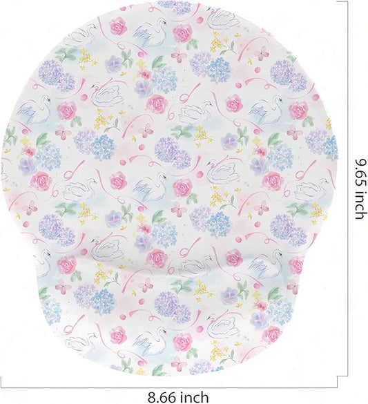 RICHEN Ergonomic Mouse Pad with Wrist Support,Non-Slip Rubber Base for Computer Laptop & Mac,Lightweight Rest for Home,Office & Travel (Hydrangea Swan)