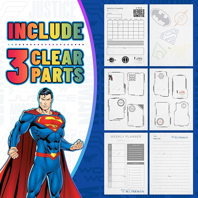 Superhero Diary with Lock for Boys – Comic-Inspired PU Leather Notebook Journal with Lock 228 Pages – Locked Diary Planner Organizer for Boys, Girls, Teens, Fans, School or Gift Use