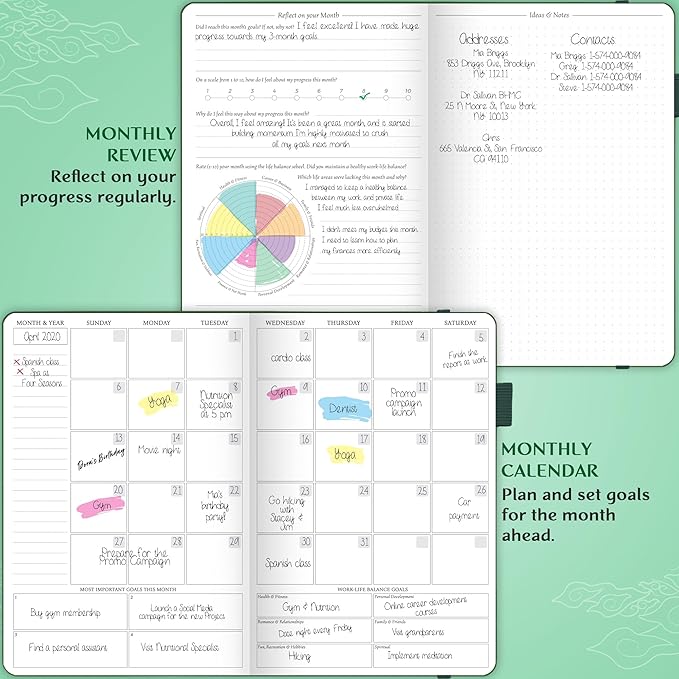 Legend Planner Hourly Schedule Edition – Deluxe Weekly & Daily Organizer with Time Slots. Time Management Appointment Book Journal for Work & Personal Life, Undated, A5 Hardcover – Dark Green Debossed