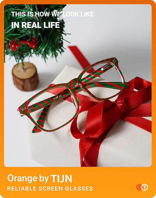 TIJN Blue Light Blocking Glasses for Women Men Clear Frame Square Nerd Eyeglasses Anti Blue Ray Computer Screen Glasses