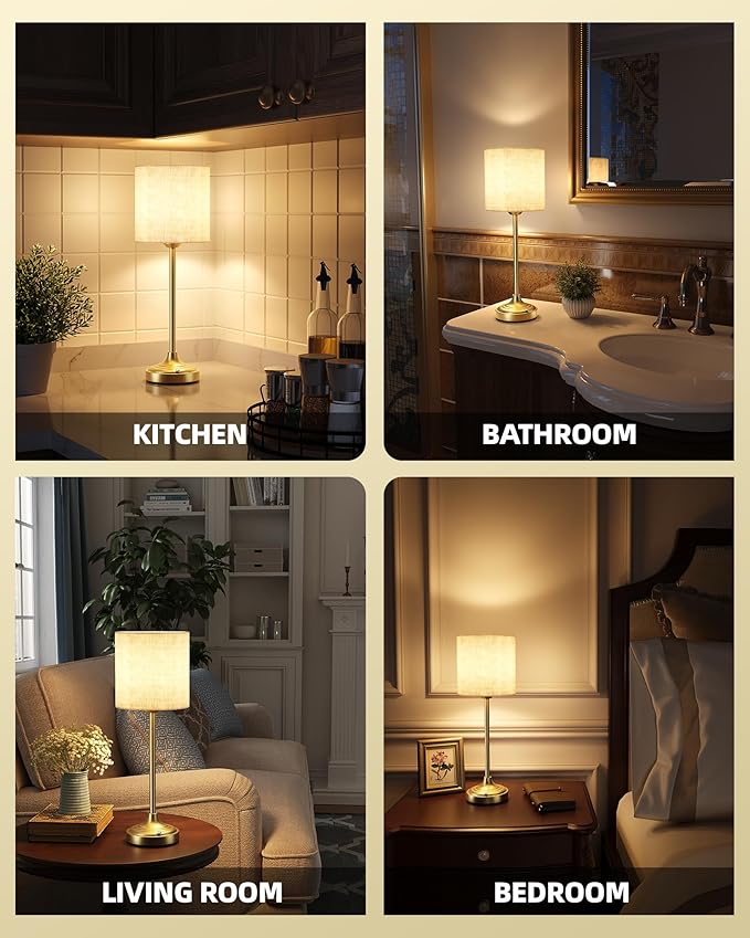 Cordless Table Lamp, 8000mAh Battery Operated Lamp with Stepless Dimming, 2700K LED Rechargeable Desk Lamp, Portable Touch Control Wireless Lamp for Kitchen, Dining Room, Bedroom, Living Room, Dorm